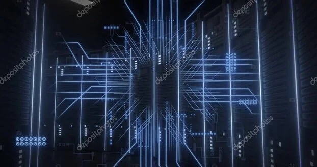 Abstract visual of a modern cloud-based enterprise web architecture.