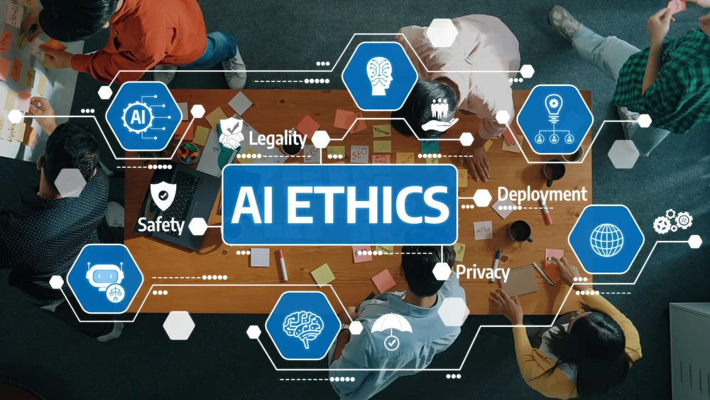 AI ethics advisors discussing responsible AI frameworks.